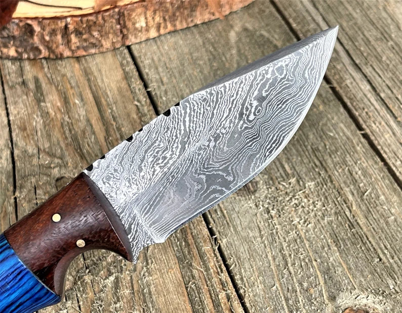 Custom Handmade Full Tang Damascus Steel Hunting Knife Set DHK819