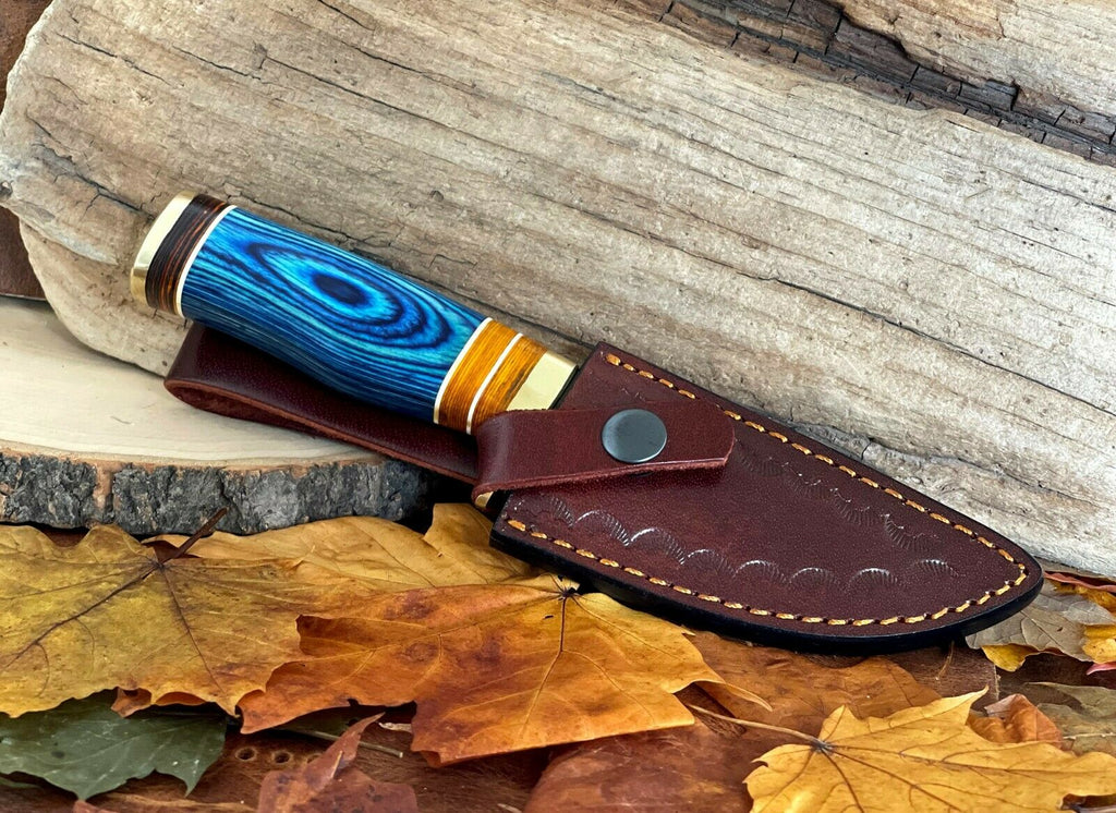 Damascus Steel Hunting Fixed Blade Knife 8'' Handmade Unique Gift for Men