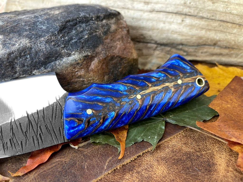 Pine Cone Handle Hunting Knife High Carbon Steel Handmade Fixed Blade