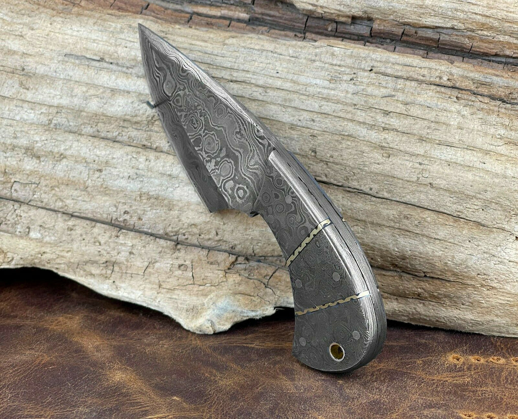 Damascus Steel Knife Fixed Blade Pocket Full Tang Damascus Handle Knives Skinner