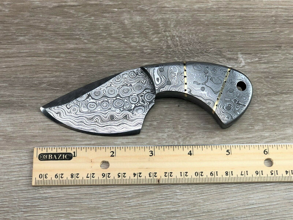 Damascus Steel Knife Fixed Blade Pocket Full Tang Damascus Handle Knives Skinner