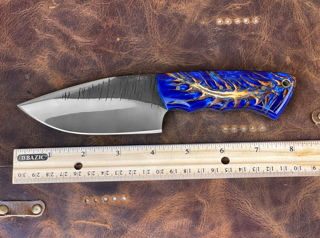 Pine Cone Handle Hunting Knife High Carbon Steel Handmade Fixed Blade
