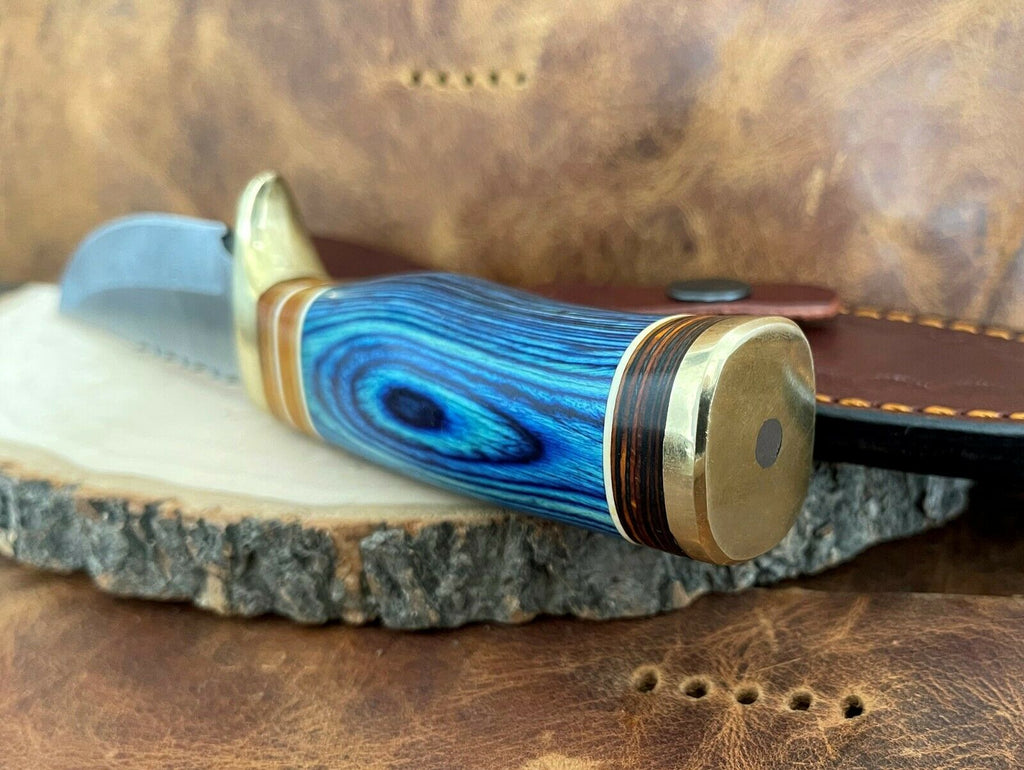 Damascus Steel Hunting Fixed Blade Knife 8'' Handmade Unique Gift for Men