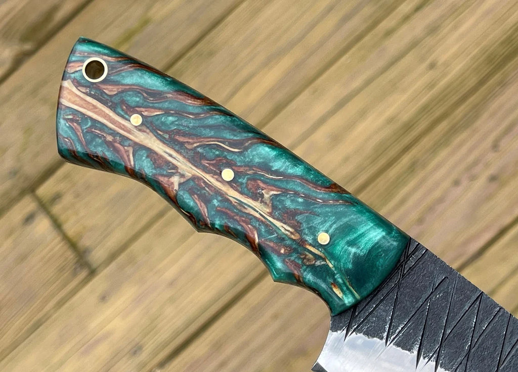 Pine Cone Handle Fixed Blade Knife, Custom Full Tang Hunting Knife